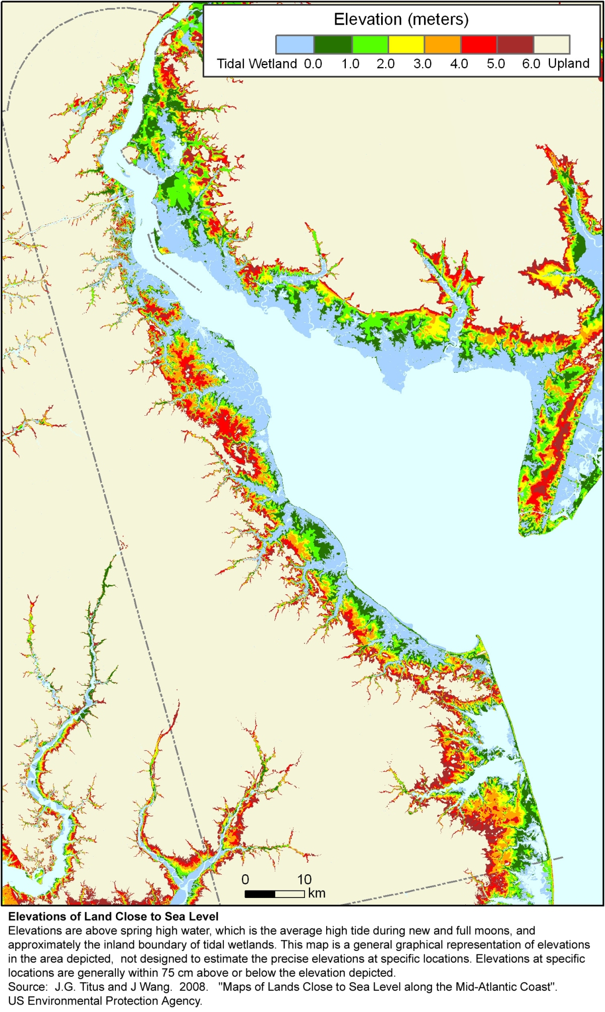 Delaware elevation map