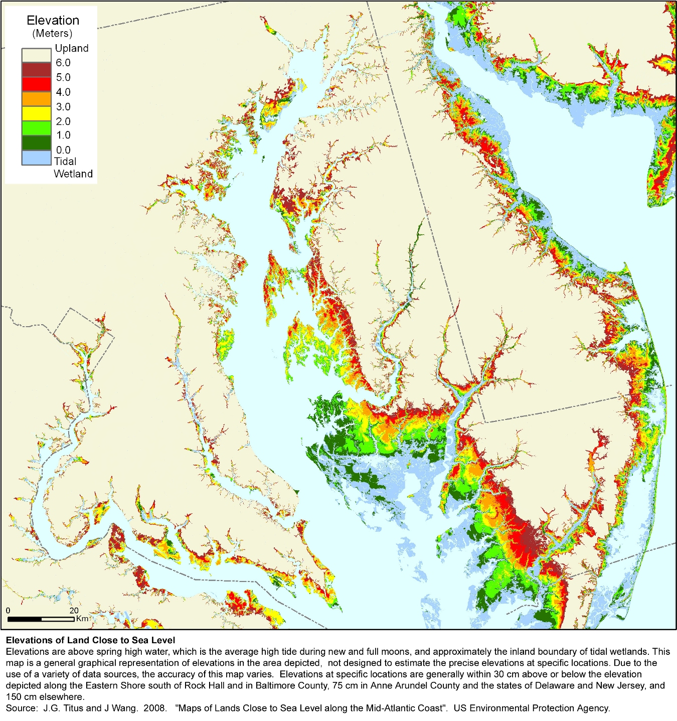 Maryland elevation map