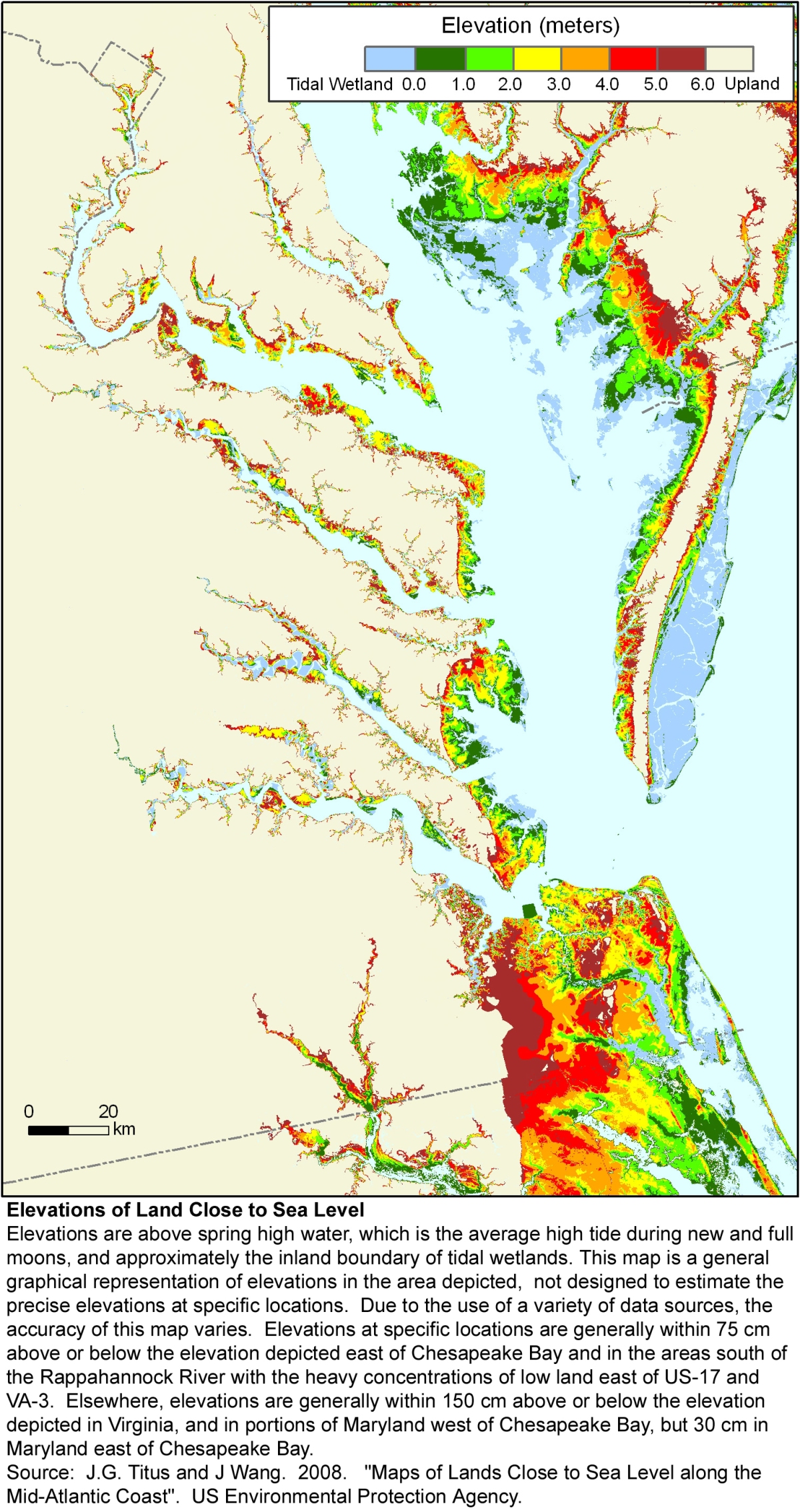 Virginia elevation map