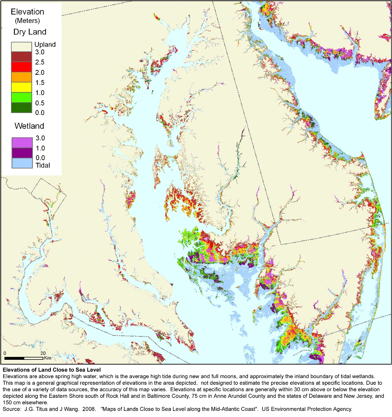 Maryland elevation map