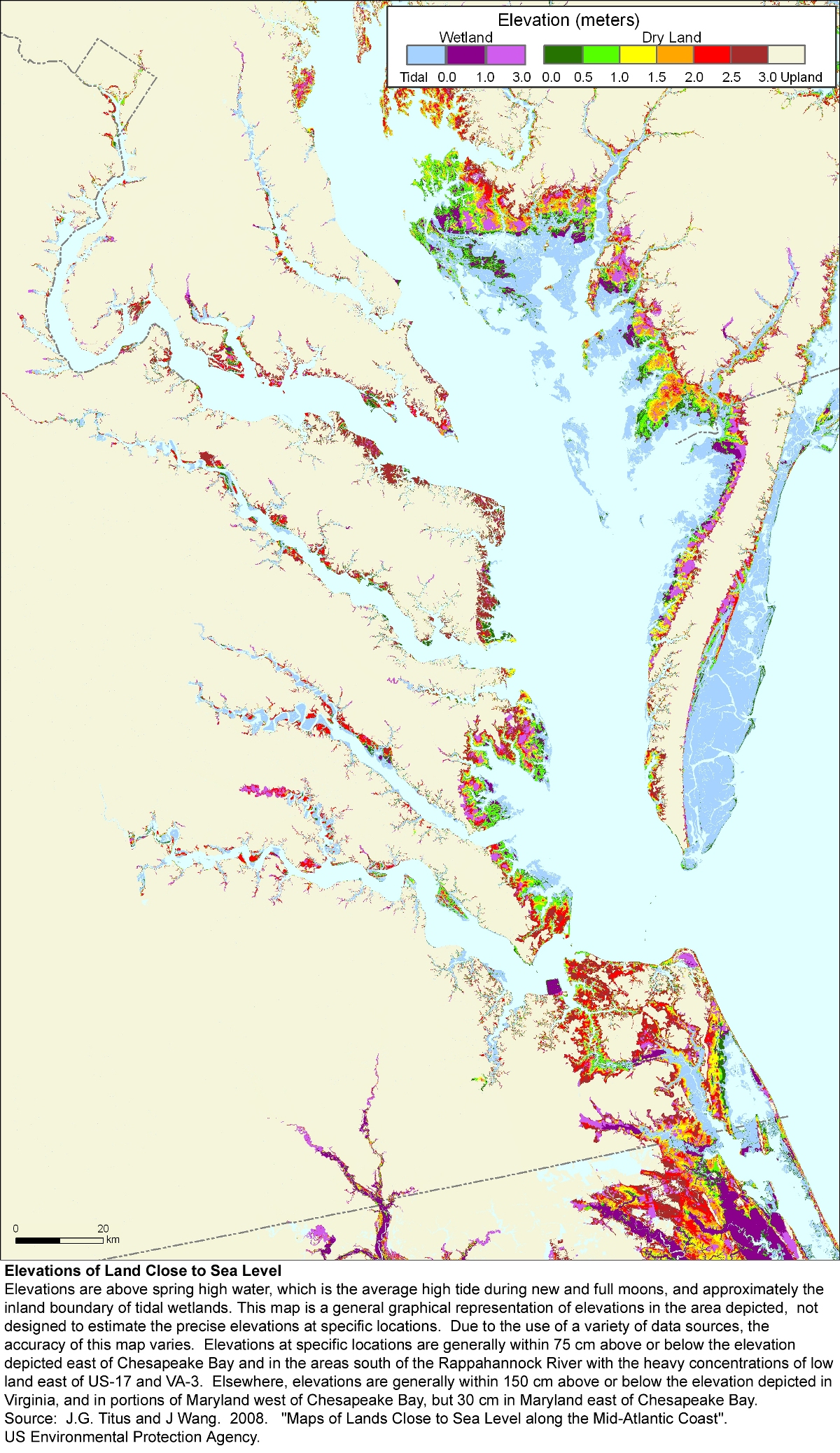 Virginia elevation map